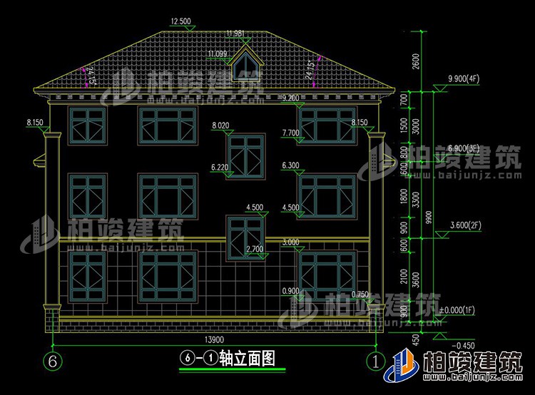 背立面图