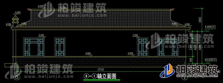 背立面图